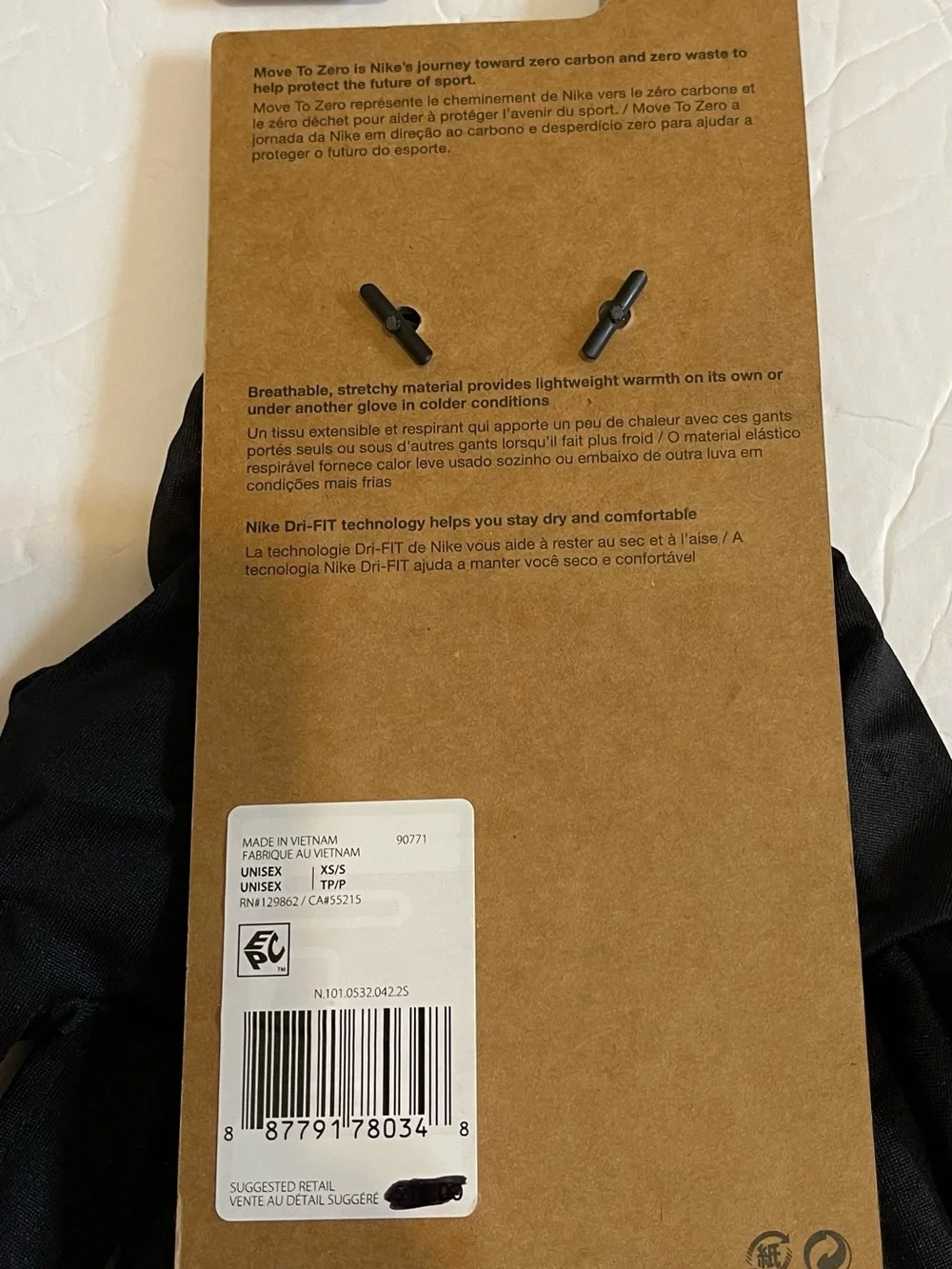 Nike Dri-FIT Pacer Liner Gloves XS - NWT**